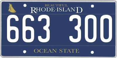 RI license plate 663300