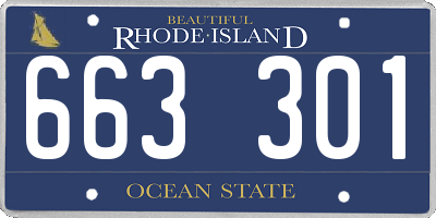 RI license plate 663301