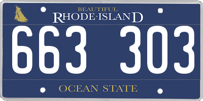 RI license plate 663303