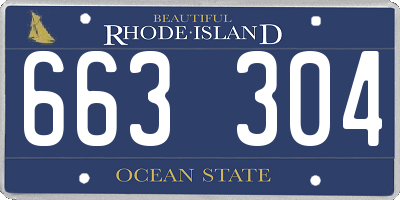 RI license plate 663304