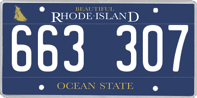 RI license plate 663307