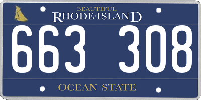 RI license plate 663308