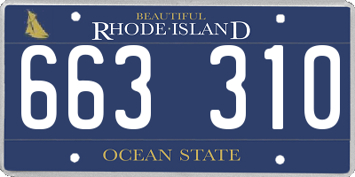 RI license plate 663310