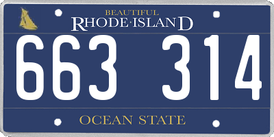 RI license plate 663314