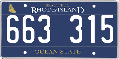 RI license plate 663315