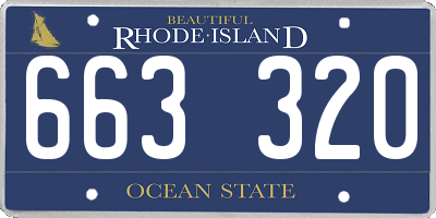 RI license plate 663320