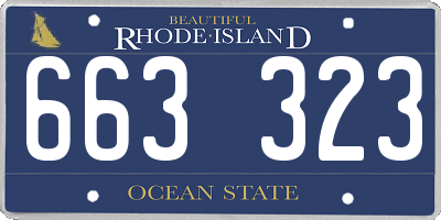 RI license plate 663323
