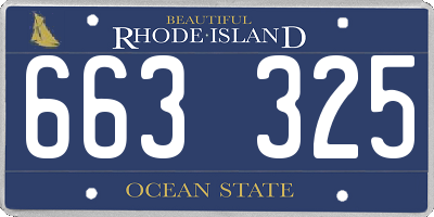 RI license plate 663325