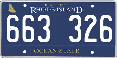 RI license plate 663326