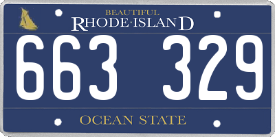 RI license plate 663329