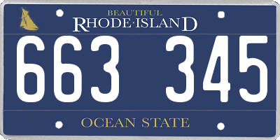 RI license plate 663345