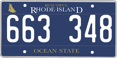 RI license plate 663348