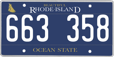 RI license plate 663358