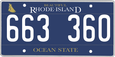RI license plate 663360