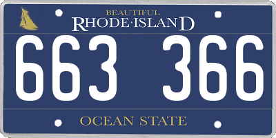 RI license plate 663366