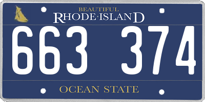 RI license plate 663374
