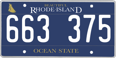 RI license plate 663375