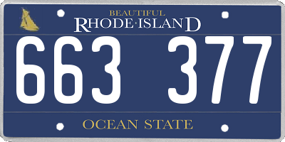 RI license plate 663377