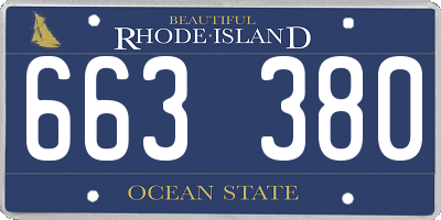 RI license plate 663380