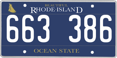 RI license plate 663386