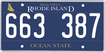 RI license plate 663387