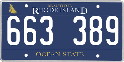 RI license plate 663389