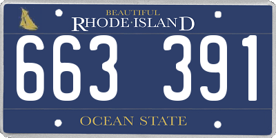 RI license plate 663391