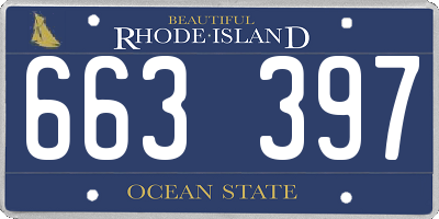 RI license plate 663397