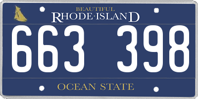 RI license plate 663398