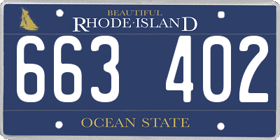 RI license plate 663402