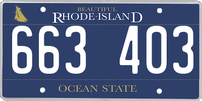 RI license plate 663403