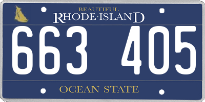 RI license plate 663405