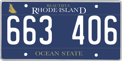RI license plate 663406
