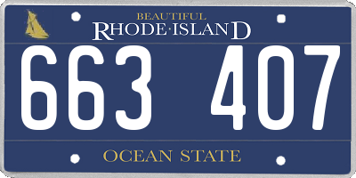 RI license plate 663407