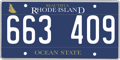 RI license plate 663409