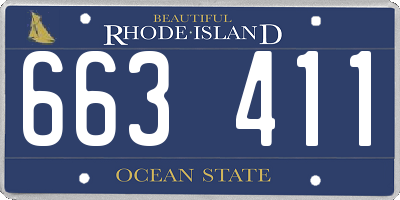 RI license plate 663411