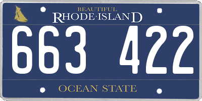 RI license plate 663422
