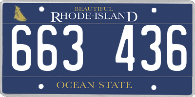 RI license plate 663436