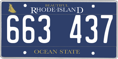 RI license plate 663437