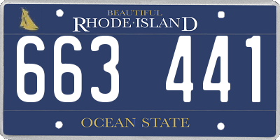 RI license plate 663441