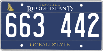 RI license plate 663442
