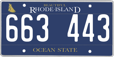 RI license plate 663443