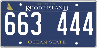 RI license plate 663444