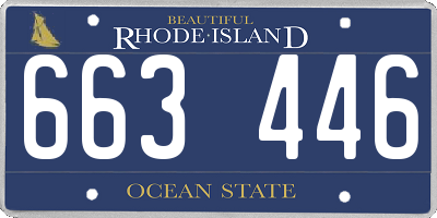 RI license plate 663446