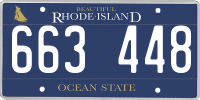 RI license plate 663448