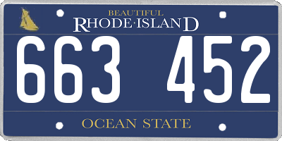 RI license plate 663452