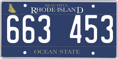 RI license plate 663453