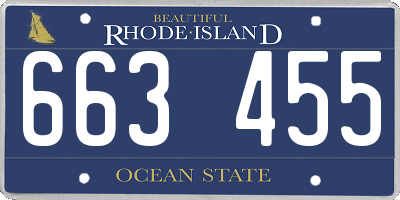 RI license plate 663455