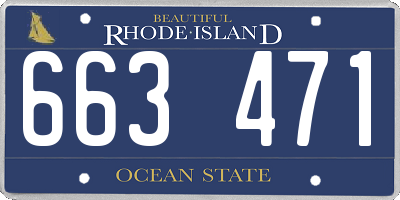 RI license plate 663471
