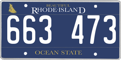 RI license plate 663473